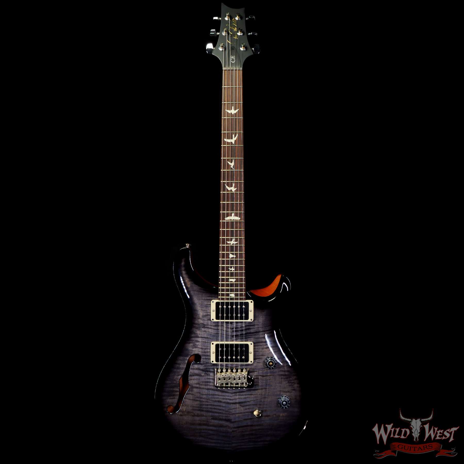 prs-ce24sh-340054-c1__wwg.jpg Paul Reed Smith PRS CE 24 Semi-Hollow Rosewood Fingerboard Charcoal Smokewrap Burst - Image 3
