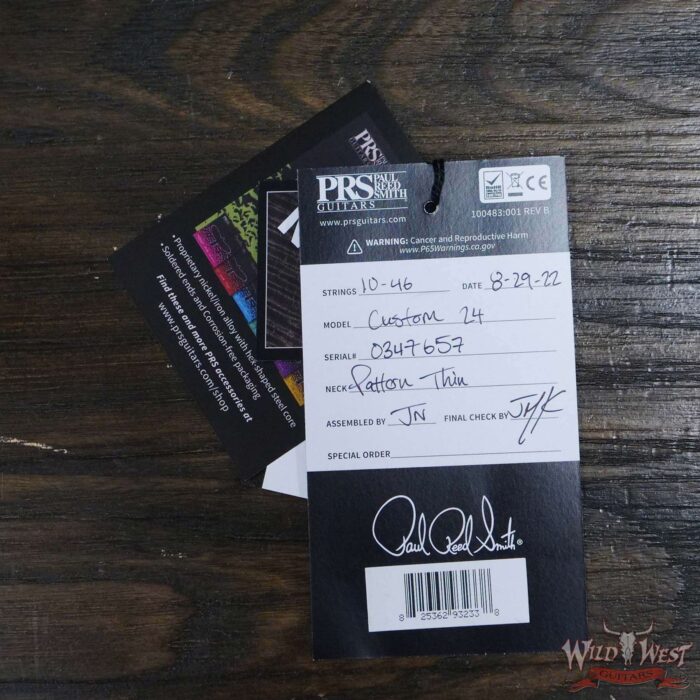 Paul Reed Smith PRS Core Series Custom 24 Rosewood Fingerboard Sapphire Smoke Burst Natural back - Image 12