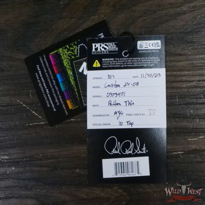 Paul Reed Smith PRS Core Series 10 Top Custom 24-08 Rosewood Fingerboard Cobalt Blue - Image 11