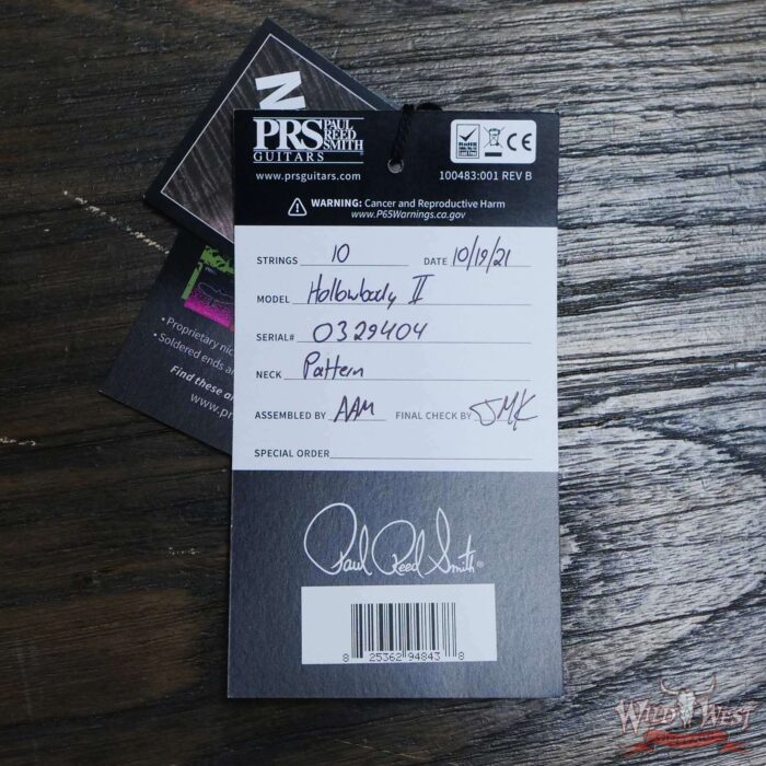 Paul Reed Smith PRS Core Hollowbody II Piezo HB2P Faded Whale Blue Smokewrap Burst - Image 11