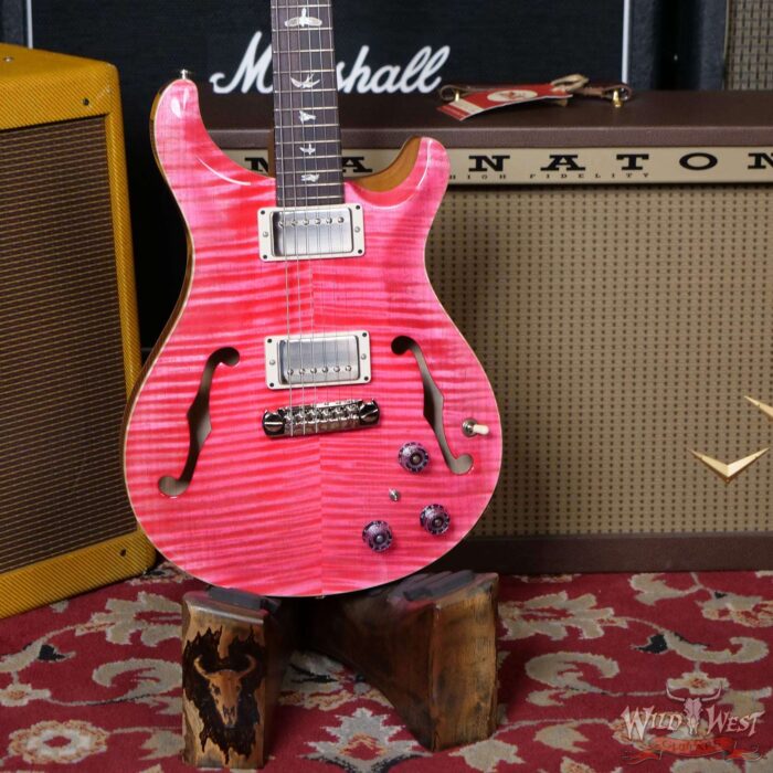 Paul Reed Smith PRS Core Flame Top Hollowbody II Piezo HB2 Rosewood Fingerboard Bonnie Pink - Image 8