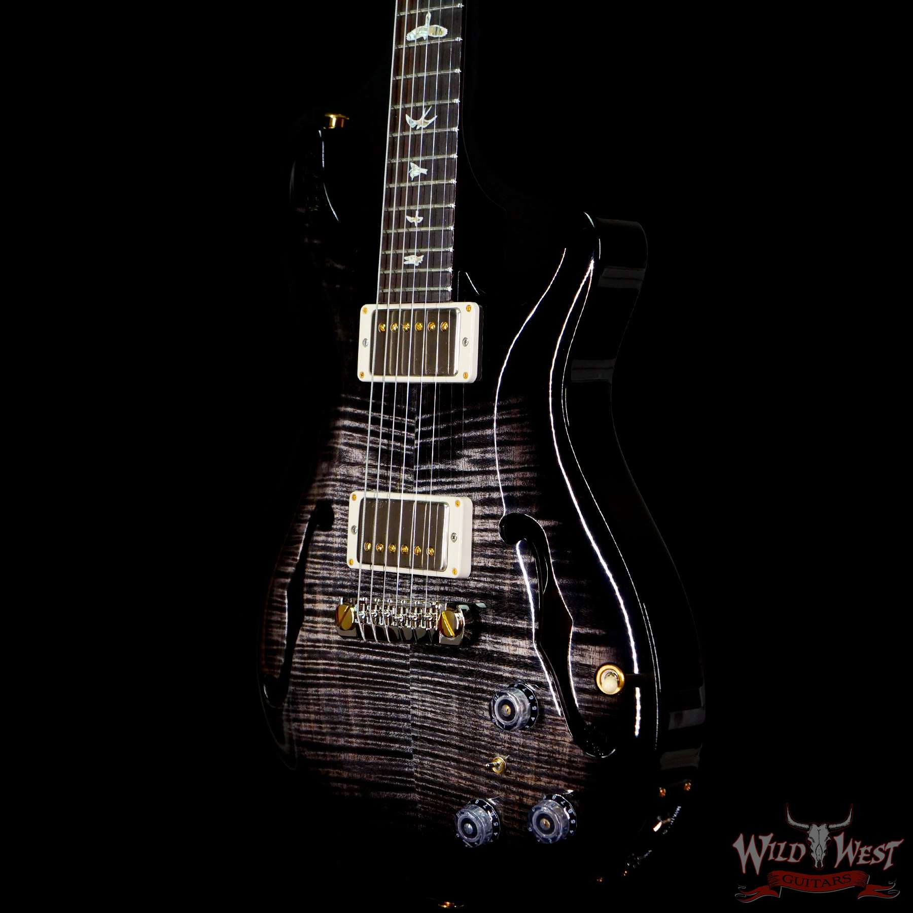 prs-core-hbiip-325836-br__wwg.jpg Paul Reed Smith PRS Core 10 Top Hollowbody II Piezo HB2 Charcoal Smokeburst - Image 2