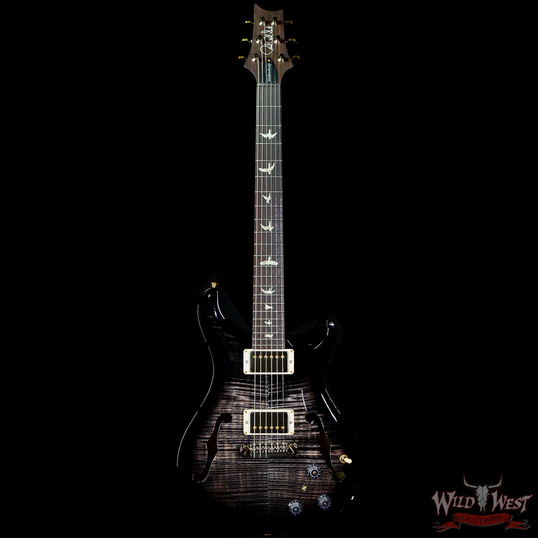 prs-core-hbiip-325836-c1__wwg.jpg Paul Reed Smith PRS Core 10 Top Hollowbody II Piezo HB2 Charcoal Smokeburst - Image 3