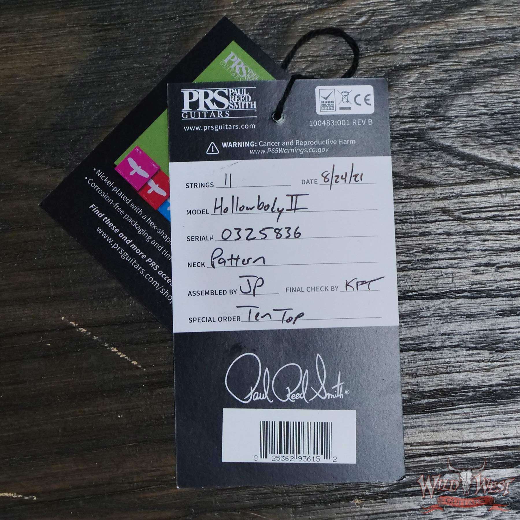 prs-core-hbiip-325836-d7__wwg.jpg Paul Reed Smith PRS Core 10 Top Hollowbody II Piezo HB2 Charcoal Smokeburst - Image 11