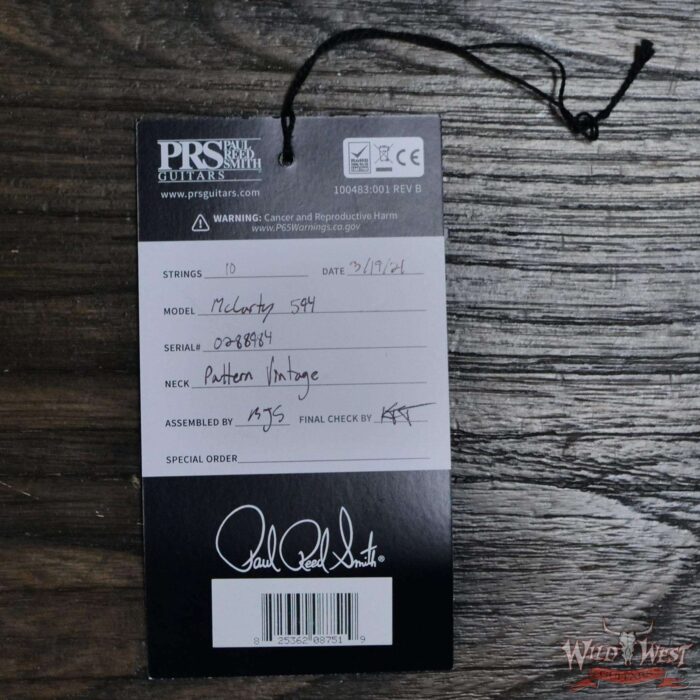 Paul Reed Smith PRS Core McCarty 594 Ebony Fingerboard Slate Blue Metallic - Image 11