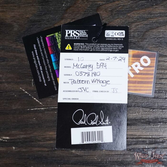 Paul Reed Smith PRS Core Series McCarty 594 Rosewood Fingerboard Charcoal Cherry Burst 8.40 LBS - Image 11