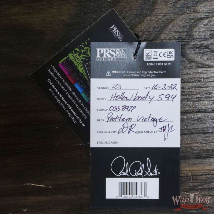 Paul Reed Smith PRS Core Series McCarty 594 Hollowbody II Charcoal Cherry Burst - Image 12
