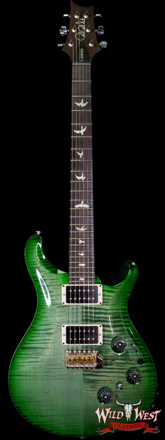 PRS Core Custom 24 Piezo P24 w/ Pattern Thin Neck Trampas Green Wrap Burst - Image 1