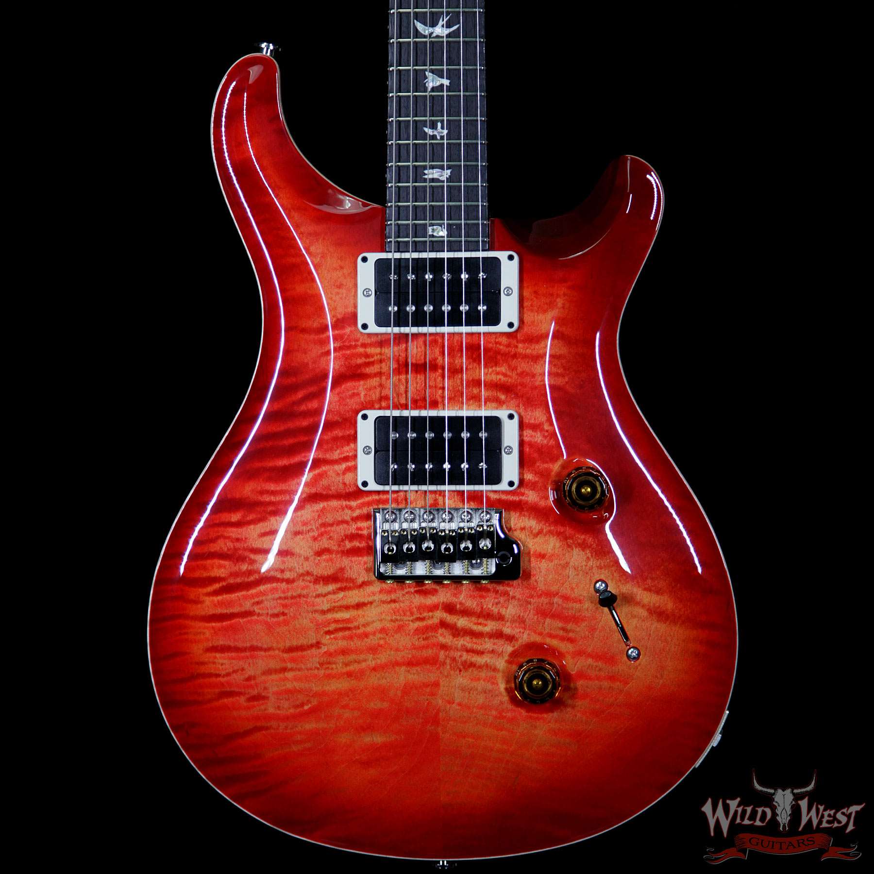 prs-cu24-265658-bf__wwg.jpg Paul Reed Smith PRS Custom 24 Flame Maple Top Rosewood Fingerboard Blood Orange - Image 3