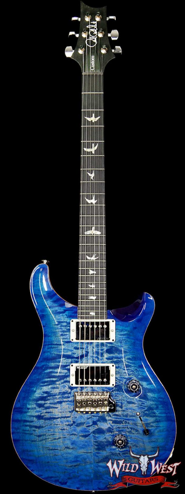 Paul Reed Smith PRS Custom 24 Quilt Maple Top Ebony Fretboard Faded Blue Burst - Image 1