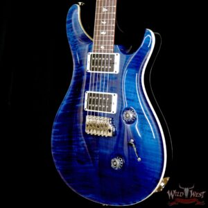 Paul Reed Smith PRS Custom 24 Flame Maple Top Katalox Fingerboard Royal Blue Black Back - Image 2