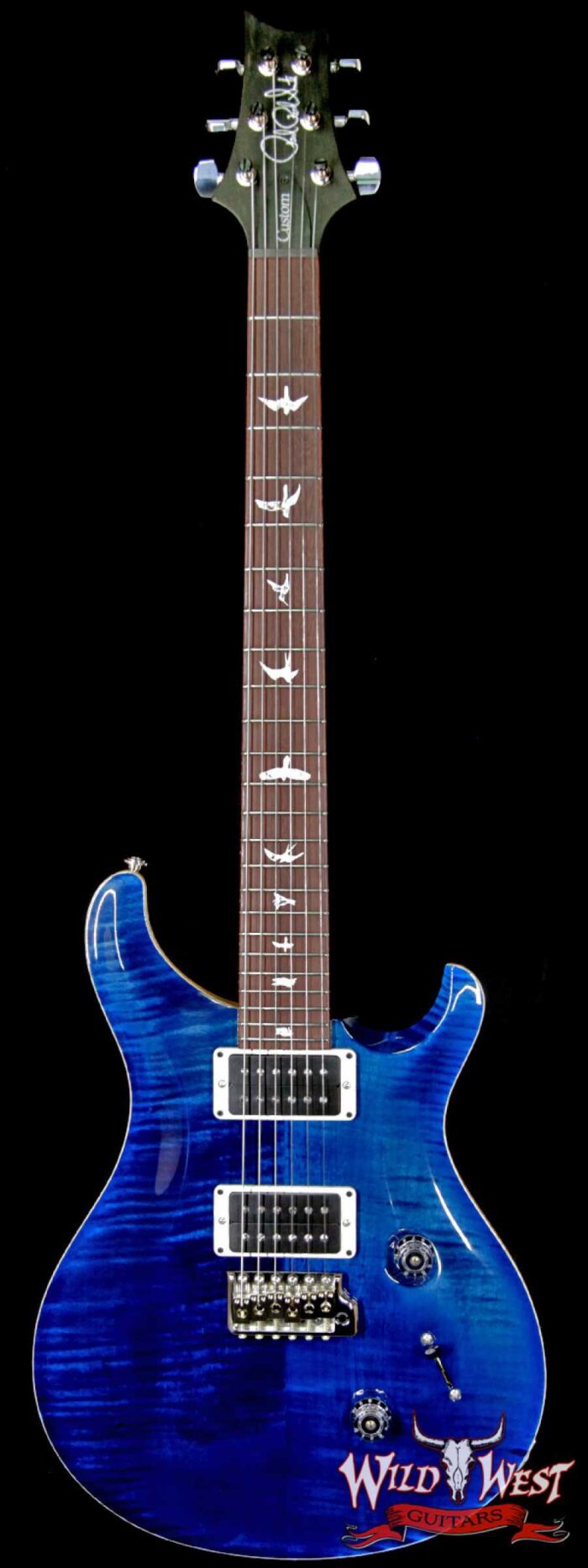 Paul Reed Smith PRS Custom 24 Flame Maple Top Katalox Fingerboard Royal Blue Black Back - Image 1