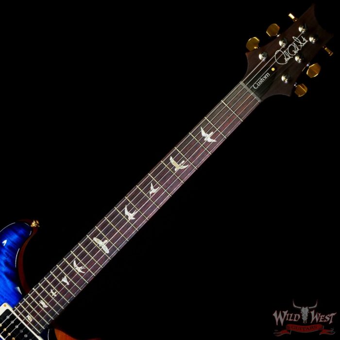 Paul Reed Smith PRS Core 10 Top Custom 24-08 Rosewood Fingerboard Sapphire Smoke Burst Natural back - Image 4