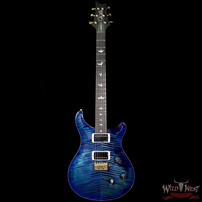 PRS Wood Library Artist Package Custom 24 Fatback Flame Maple Neck African Blackwood Board River Blue - Image 5