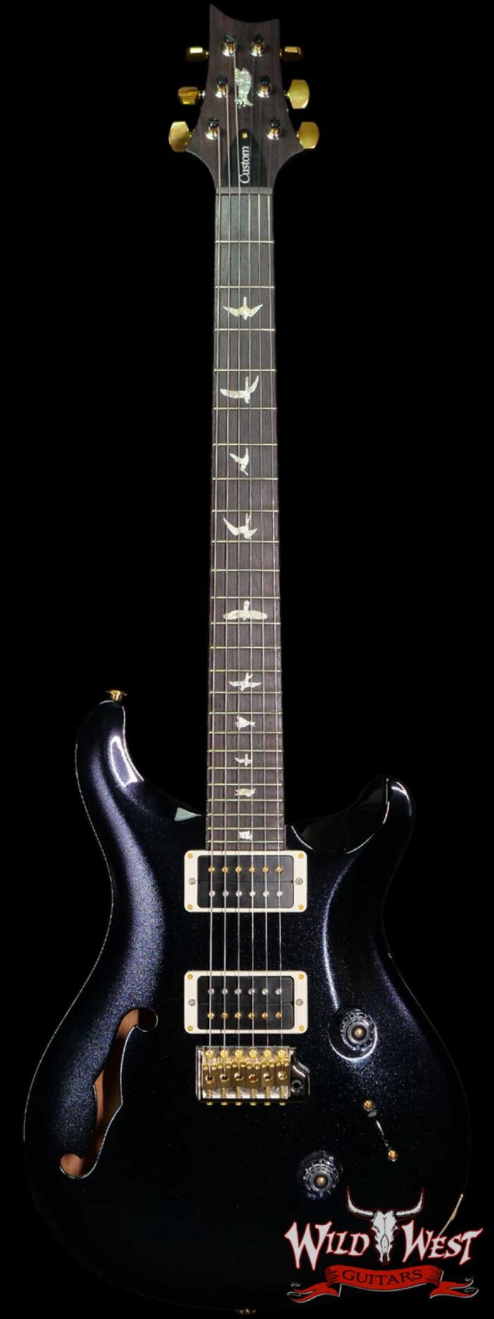 Paul Reed Smith PRS Custom 24 Semi-Hollow Pattern Thin Neck w/35th Eagle Inlay Slate Blue Metallic - Image 1