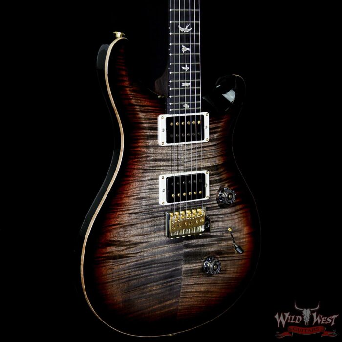 PRS 2018 Experience 10 Top Custom 24 Flame Top East Indian Rosewood Neck Ebony Board Charcoal Tricolor Burst - Image 4