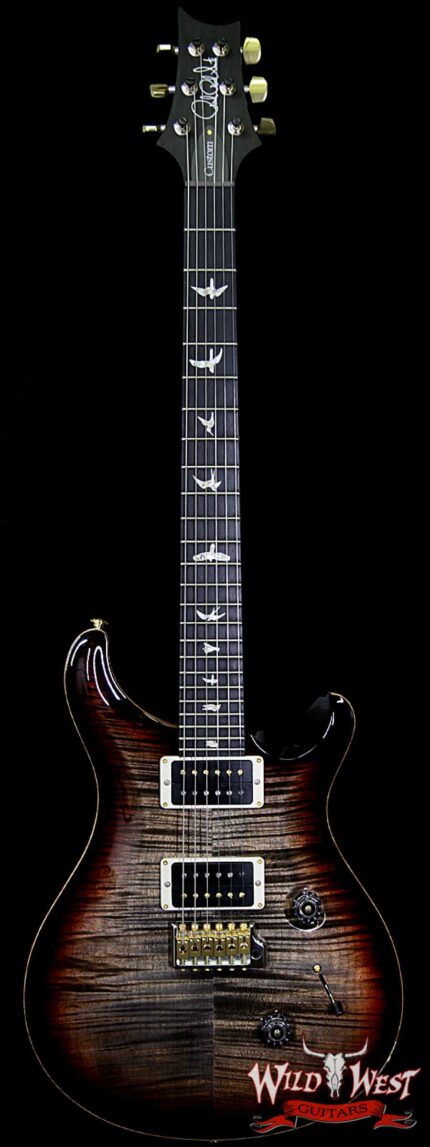 PRS 2018 Experience 10 Top Custom 24 Flame Top East Indian Rosewood Neck Ebony Board Charcoal Tricolor Burst