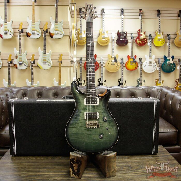 PRS 2018 Experience Custom 24 Flame Top East Indian Rosewood Board Trampas Green Smokewrap - Image 11