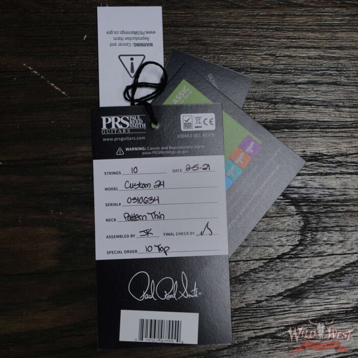 PRS Core 10 Top Custom 24 Flame Maple Top Neck & Board 58/15 LT PUs Blue Fade Smokeburst - Image 12