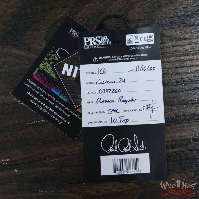 Paul Reed Smith PRS Core Series 10 Top Custom 24 Pattern Regular Neck Faded Blue Jean - Image 12