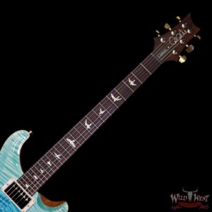 2018 PRS Wood Library 10 Top Custom 24 Flame Top Korina Neck Cocobolo Board Blue Fade - Image 8