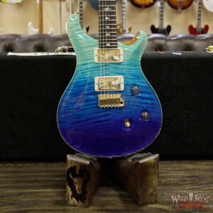 2018 PRS Wood Library 10 Top Custom 24 Flame Top Korina Neck Cocobolo Board Blue Fade - Image 10