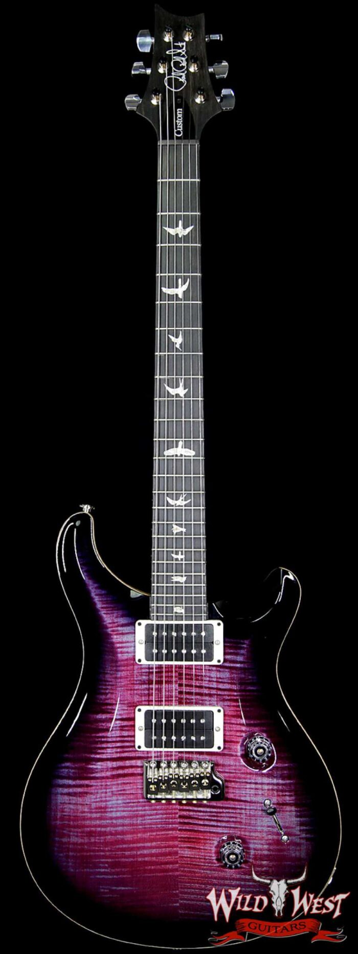 PRS Paul Reed Smith Flame Maple 10 Top Custom 24 African Blackwood Fretboard Violet Black Burst - Image 1