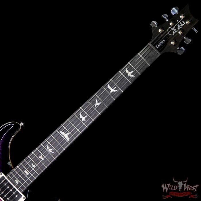PRS Paul Reed Smith Flame Maple 10 Top Custom 24 African Blackwood Fretboard Violet Black Burst - Image 9