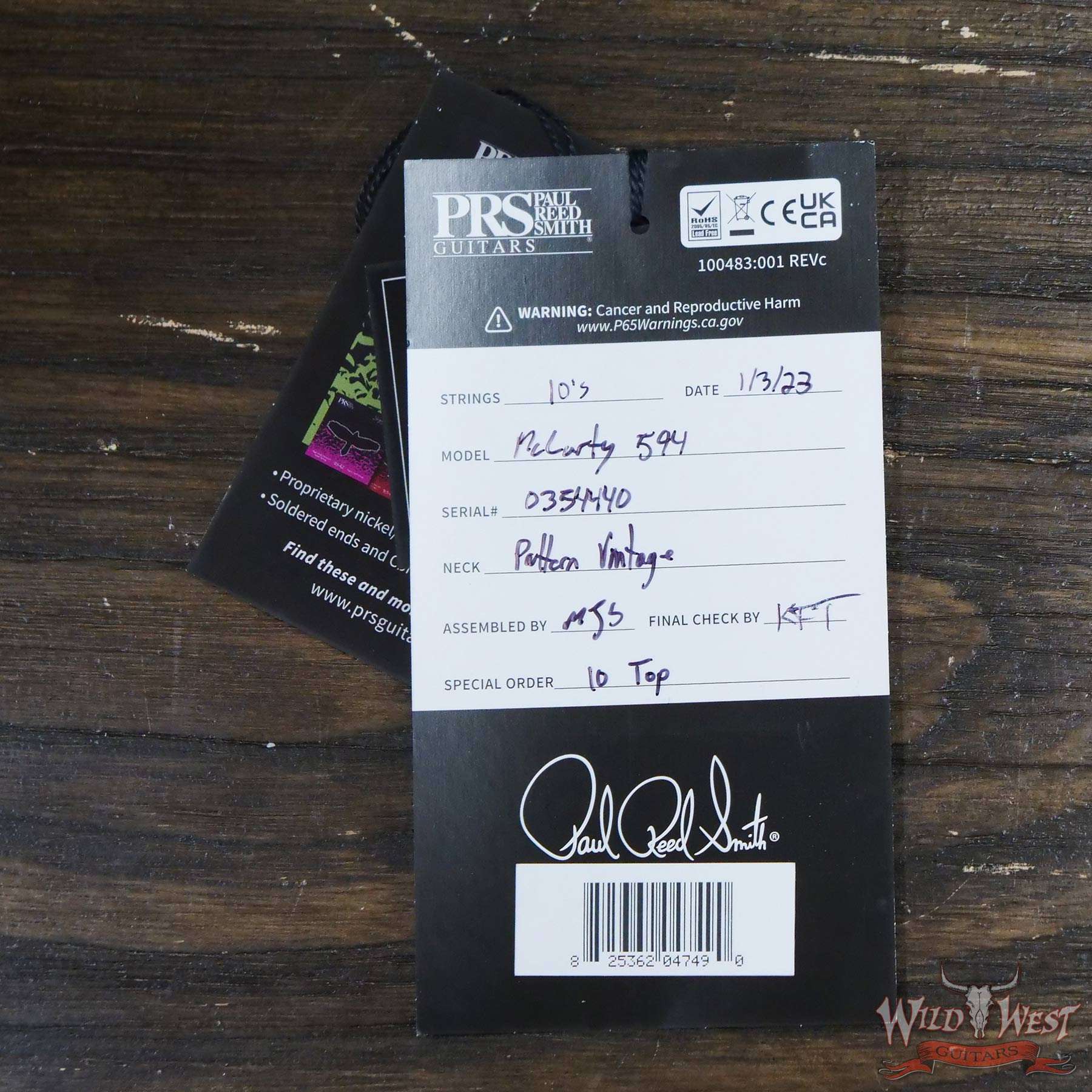 prs-f10-mc594-354440-d7__wwg.jpg Paul Reed Smith PRS Core Series 10 Top McCarty 594 Blue Matteo - Image 11