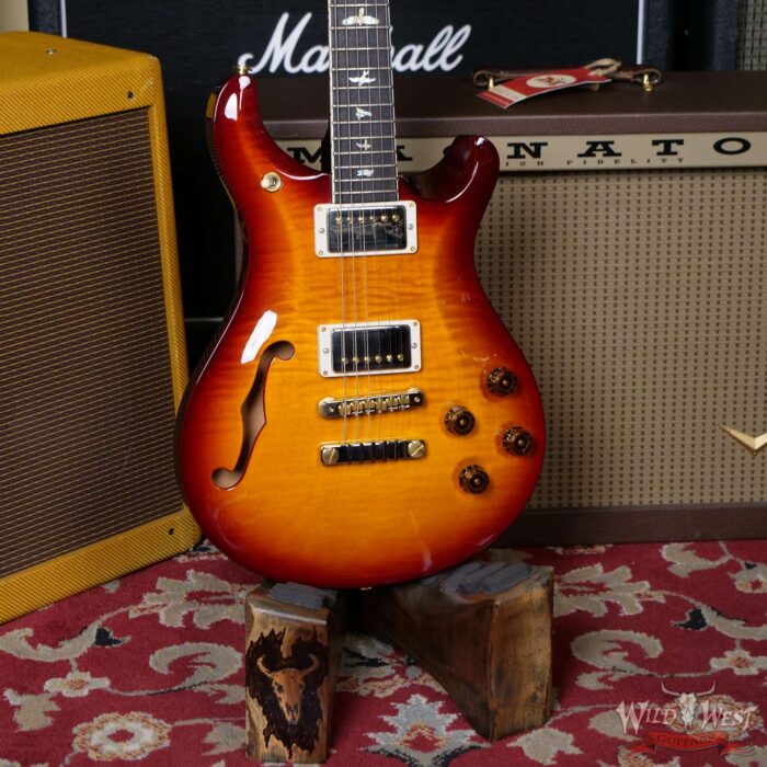 PRS Core 10 Top Flame Maple McCarty 594 Semi-Hollow Rosewood Fingerboard Dark Cherry Burst Wrap - Image 7