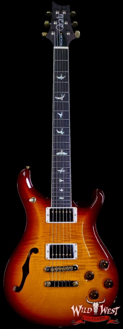 PRS Core 10 Top Flame Maple McCarty 594 Semi-Hollow Rosewood Fingerboard Dark Cherry Burst Wrap