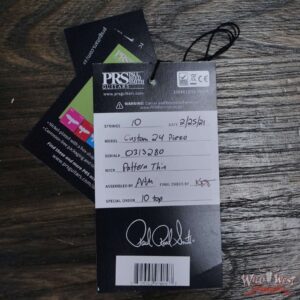 Paul Reed Smith PRS Core 10 Top Custom 24 Piezo P24 w/ Pattern Thin Neck Orange Tiger Smokewrap - Image 11