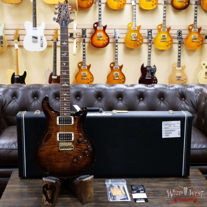 Paul Reed Smith PRS Core 10 Top Custom 24 Piezo P24 Flame Maple Rosewood Fingerboard Black Gold Wraparound - Image 5