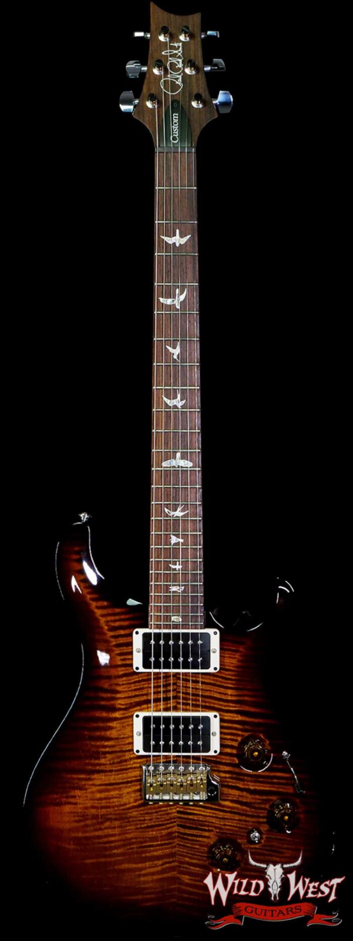 Paul Reed Smith PRS Core 10 Top Custom 24 Piezo P24 Flame Maple Rosewood Fingerboard Black Gold Wraparound - Image 1