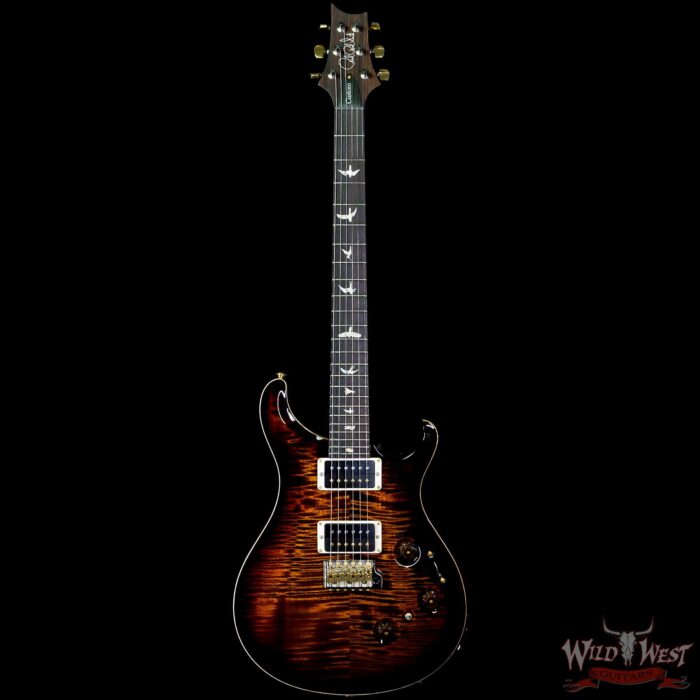 Paul Reed Smith PRS Core 10 Top Custom 24 Piezo P24 Flame Maple Rosewood Fingerboard Black Gold Burst - Image 3
