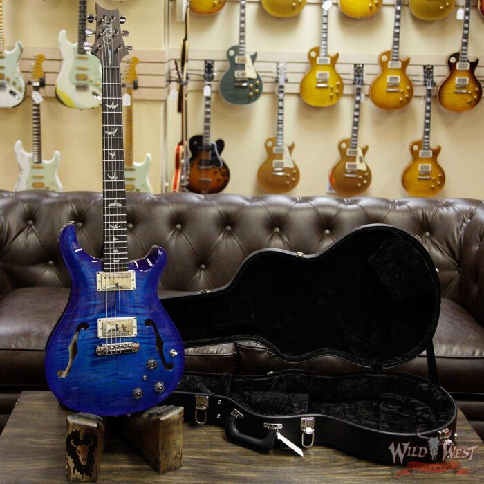 PRS HB2 Hollowbody II Piezo Flame Maple Top & Back Rosewood Fingerboard Faded Blue Wrap Burst - Image 11