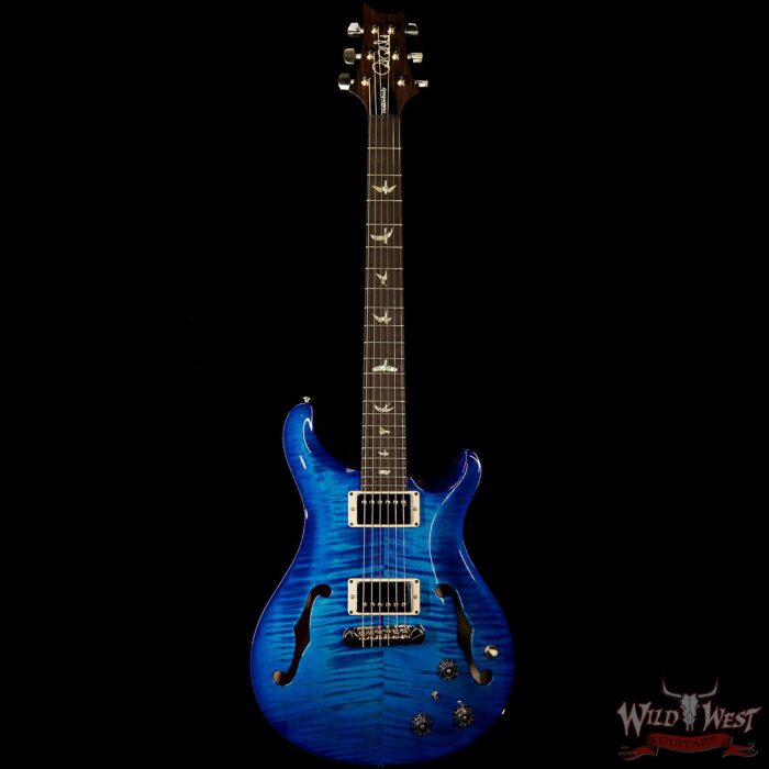 PRS HB2 Hollowbody II Piezo Flame Maple Top & Back Rosewood Fingerboard Faded Blue Wrap Burst - Image 4