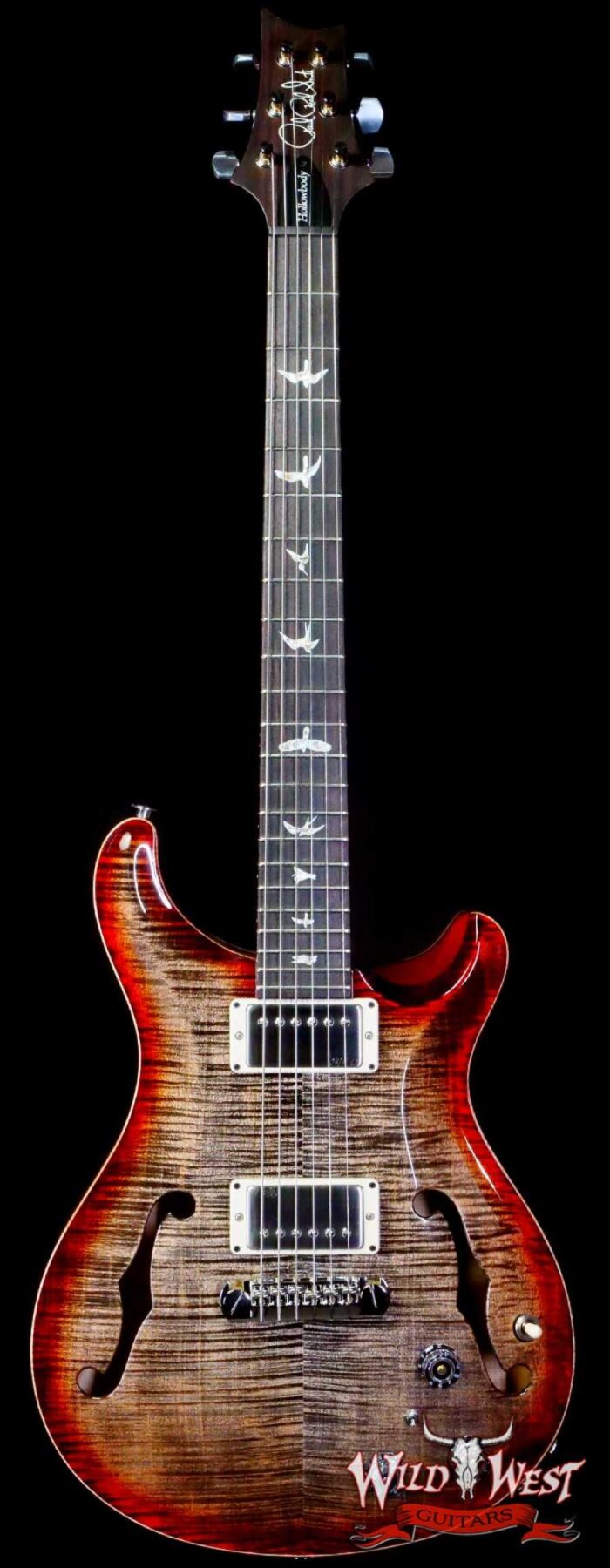 Paul Reed Smith PRS Core Series Hollowbody II Piezo HB2 Charcoal Cherry Burst - Image 1