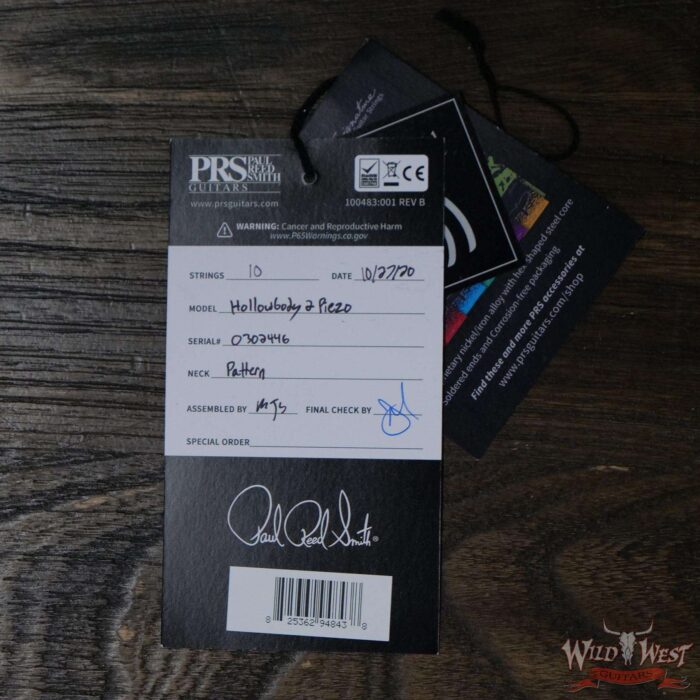Paul Reed Smith PRS Core Flame Top Hollowbody II Piezo HB2 Rosewood Fingerboard Tobacco Burst - Image 12