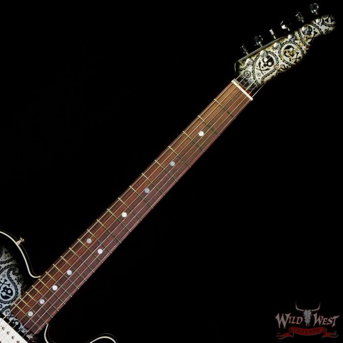 Fender Custom Shop Paul Waller Masterbuilt 1967 Telecaster Custom HH NOS Black Skull Paisley - Image 4