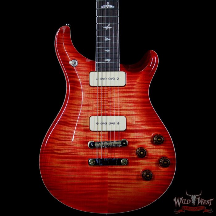 PRS McCarty 594 Soapbar P90 Flame Maple Top Rosewood Fingerboard Blood Orange - Image 3