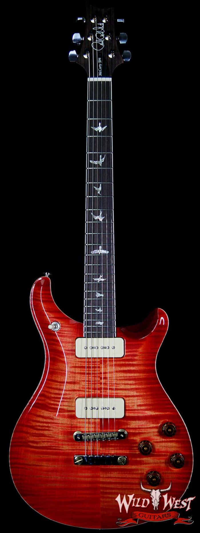 PRS McCarty 594 Soapbar P90 Flame Maple Top Rosewood Fingerboard Blood Orange - Image 1