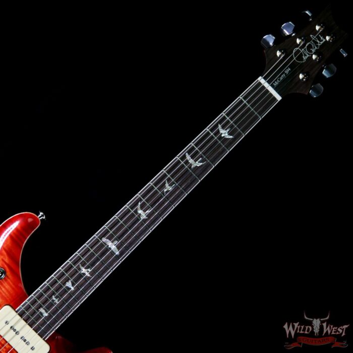PRS McCarty 594 Soapbar P90 Flame Maple Top Rosewood Fingerboard Blood Orange - Image 9