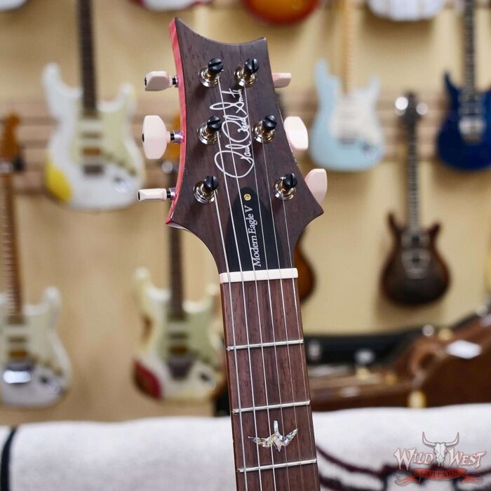 Paul Reed Smith PRS Wood Library 10 Top Quilt Modern Eagle V ME5 Flame Maple Neck Brazilian Rosewood Board Bonnie Pink 7.90 LBS (US Only / No International Shipping) - Image 7