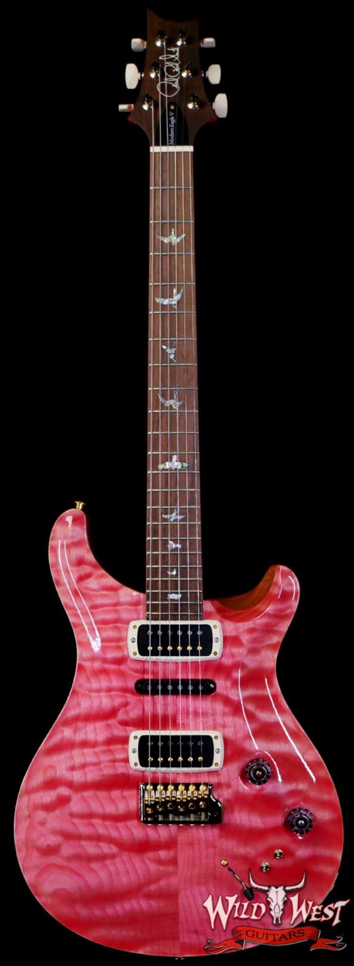 Paul Reed Smith PRS Wood Library 10 Top Quilt Modern Eagle V ME5 Flame Maple Neck Brazilian Rosewood Board Bonnie Pink 7.90 LBS (US Only / No International Shipping) - Image 1