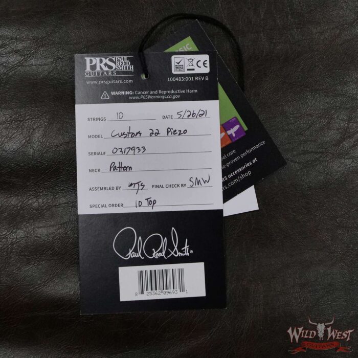 Paul Reed Smith PRS 10 Top Custom 22 Piezo P22 Ebony Fingerboard Fire Red Smokeburst - Image 11
