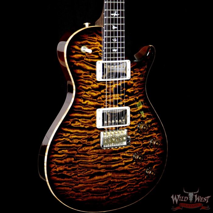 PRS Private Stock 6049 Singlecut Tremolo Brazilian Rosewood Neck Ebony Board Tiger Eye Smoked Burst - Image 4