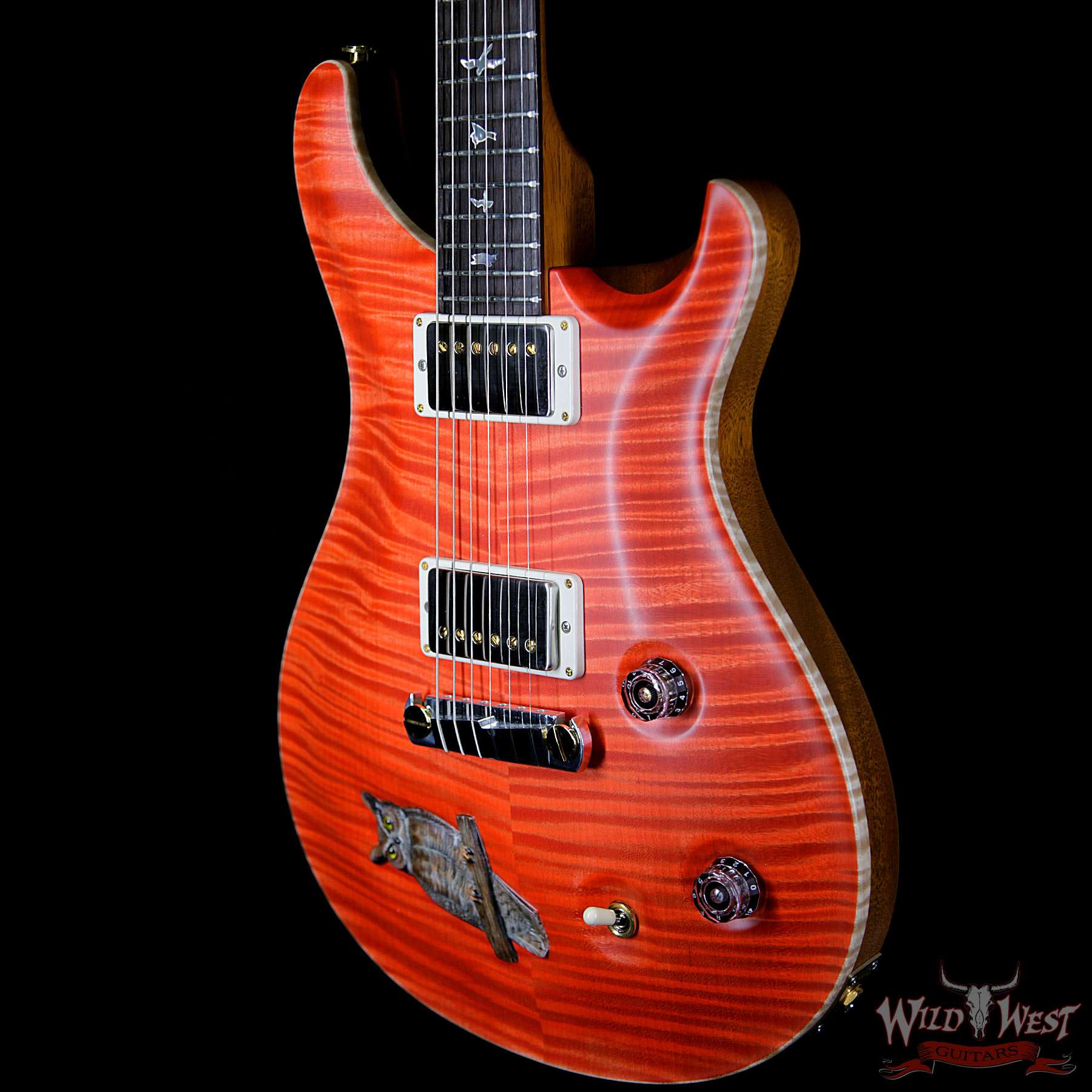 prs-privatestock-owl-br__wwg.jpg PRS Private Stock #7481 Floyd Scholz Owl McCarty Flame Maple Top Brazilian Rosewood Board Salmon - Image 2