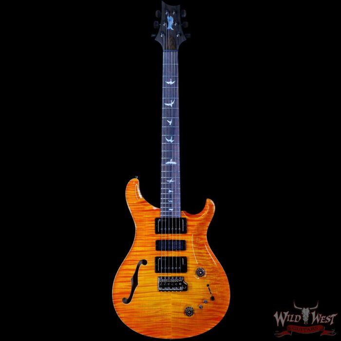 Paul Reed Smith PRS Private Stock Limited Edition Special Semi-Hollow Black Limba Back & Neck Ziricote Board Citrus Glow - Image 3