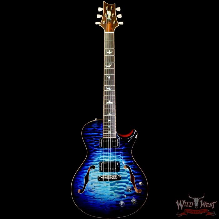 Paul Reed Smith PRS Private Stock # 10307 McCarty 594 Singlecut Hollowbody I Piezo Brazilian Rosewood Fingerboard Aqua Violet Glow Smoked Burst - Image 3